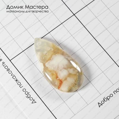K-Kul-000954 - агат, подвеска, натуральный камень, полупрозрачный, 41х21х5мм