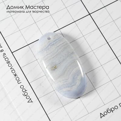 K-Kul-000956 - агат (сапфирин), подвеска, натуральный камень,  40х21х6мм, Африка