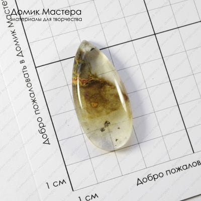 K-Kul-000962 - вулканическое стекло, подвеска, 45х21х7мм