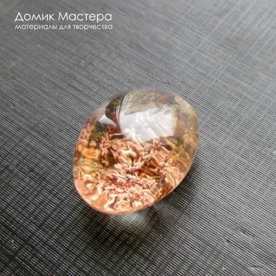 K-Kul-000980 - кварц аквариумный, двояковыпуклая подвеска, натуральный камень с включениями, 18х14х11мм