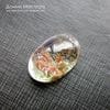K-Kul-000982 - кварц аквариумный, двояковыпуклая подвеска, натуральный камень с включениями