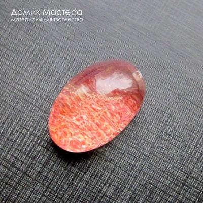 K-Kul-000989 - кварц аквариумный, двояковыпуклая подвеска, натуральный камень с включениями, 26х16х14мм