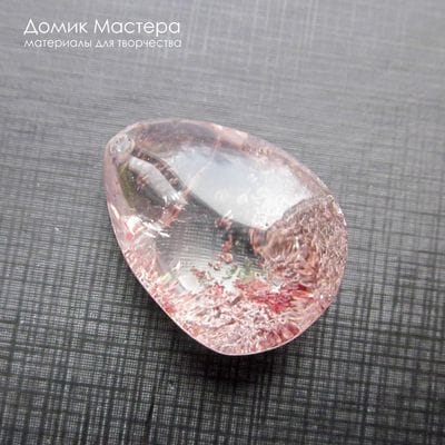 K-Kul-000991 - кварц аквариумный, двояковыпуклая подвеска, натуральный камень с включениями