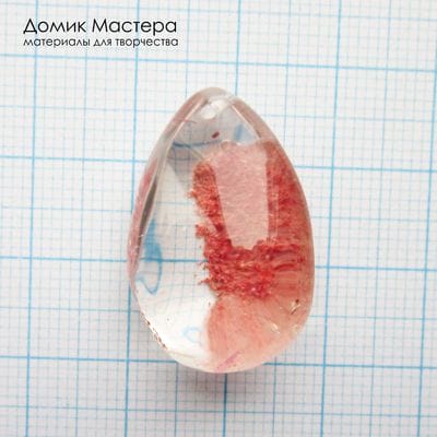 K-Kul-000992 - кварц аквариумный, двояковыпуклая подвеска, натуральный камень с включениями
