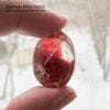 K-Kul-000994 - кварц аквариумный, двояковыпуклая подвеска, натуральный камень с включениями, 28х20х17мм