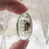 K-Kul-000996 - кварц аквариумный, двояковыпуклая подвеска, натуральный камень с включениями