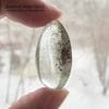 K-Kul-000996 - кварц аквариумный, двояковыпуклая подвеска, натуральный камень с включениями