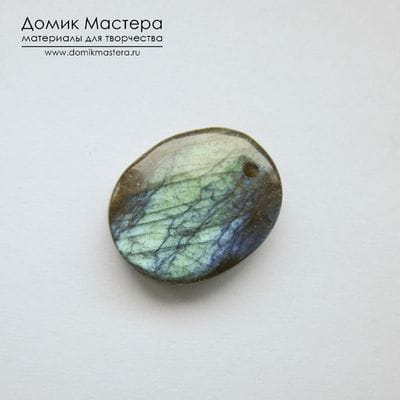 K-Kul-001006 - лабрадор, подвеска, натуральный камень, Мадагаскар, 16х13х5мм
