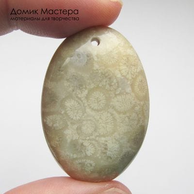 K-Kul-001013 - коралл, подвеска, натуральный камень, 39х26х8