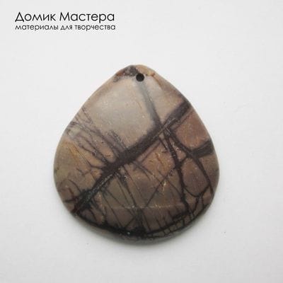K-Kul-001019 - яшма, подвеска, натуральный камень, Австралия, 43х40хх6мм