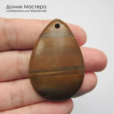 K-Kul-001023 - яшма, подвеска, натуральный камень, Африка, 43х29х5мм