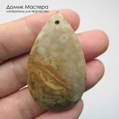 K-Kul-001024 - коралл, подвеска, натуральный камень, Африка, 46х27х7мм