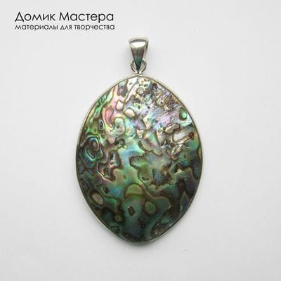 K-Kul-001026 - абалон (халиотис), подвеска, натуральная раковина, перламутр, Африка, 50х37х7мм