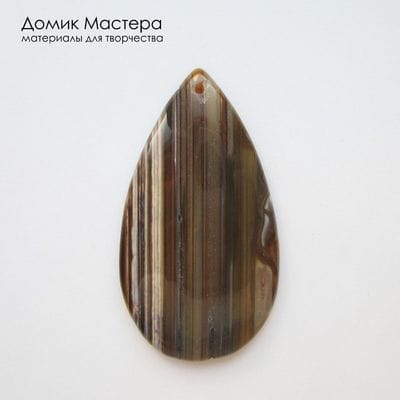 K-Kul-001032 - агат ониксовый, подвеска,   натуральный камень, 59х32х5мм