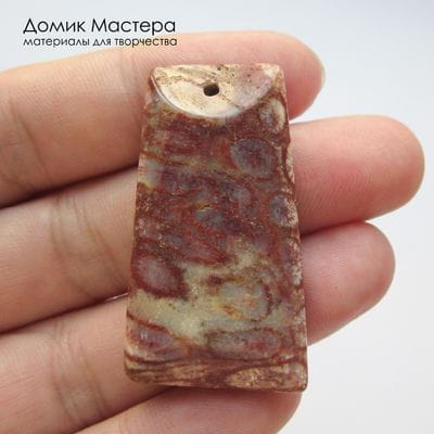 K-Kul-001039 - коралл окаменелый, подвеска, натуральный камень, Африка,  40х23х8мм