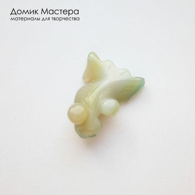 K-Kul-001041 - агат, резная подвеска, рыбка,  натуральный камень, Африка,  24х18х7мм