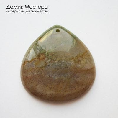 K-Kul-001048 - агат индийский, подвеска,  натуральный камень, 47х45х7мм