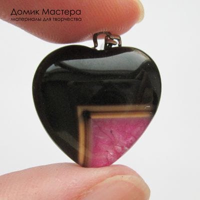 K-Kul-001051 - агат, подвеска, тонирован, двусторонняя, с бейлом, натуральный камень, Африка, 20х19х5мм