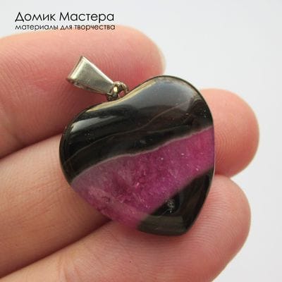 K-Kul-001052 - агат, подвеска,  тонирован, двусторонняя, с бейлом, натуральный камень, Африка, 20х19х5мм