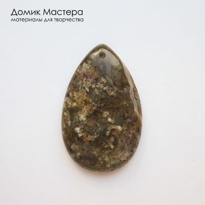 K-Kul-001056 - кварц, с включениями, подвеска,  натуральный камень, 48х31х6мм