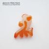 K-Kul-001064 - агат, подвеска,  рыбка резная, натуральный камень, тонирован, 26х19х12мм
