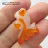 K-Kul-001064 - агат, подвеска,  рыбка резная, натуральный камень, тонирован, 26х19х12мм