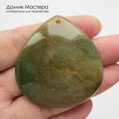 K-Kul-001068 - агат индийский, подвеска,  натуральный камень, 47х45х7мм