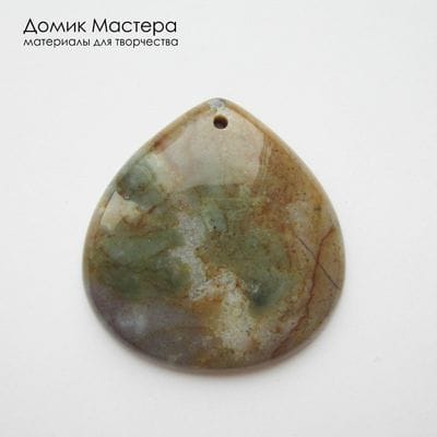 K-Kul-001069 - агат индийский, подвеска,  натуральный камень, 47х45х6мм 
