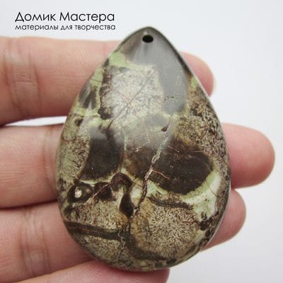 K-Kul-001070 - яшма, подвеска,  натуральный камень, 50х34х8мм