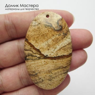 K-Kul-001071 - яшма, подвеска,  натуральный камень, 49х30х6мм