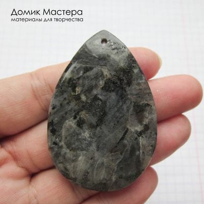 K-Kul-001079 - ларвикит, подвеска,  натуральный камень, 54х37х6мм