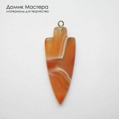 K-Kul-001080 - агат, подвеска,  натуральный камень, тонирован, 44х17х6мм