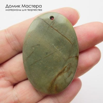 K-Kul-001088 - яшма, подвеска,  натуральный камень, 49х33х7мм