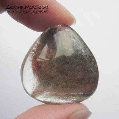K-Kul-001095 - кварц аквариумный (фантомный), подвеска, натуральный камень, 30х28х13мм