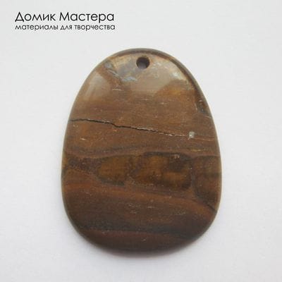 K-Kul-001108 - тигровый глаз, подвеска, натуральный камень, 47х36х6мм