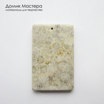 K-Kul-001123 - коралл окаменелый, подвеска, натуральный камень, 49х31х5мм