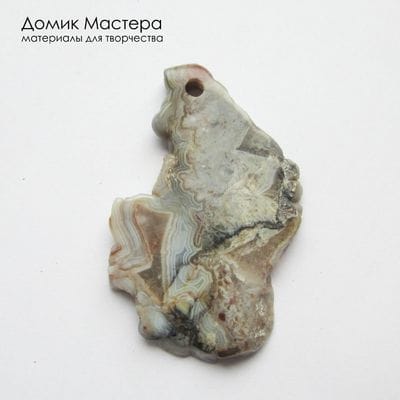 K-Kul-001125 - агат, срез, подвеска, натуральный камень, Мексика, 42х27х4мм