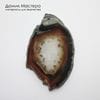 K-Kul-001154 - агат с кварцевой друзой, подвеска, срез, натуральный камень, 65х41х4мм