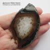 K-Kul-001154 - агат с кварцевой друзой, подвеска, срез, натуральный камень, 65х41х4мм