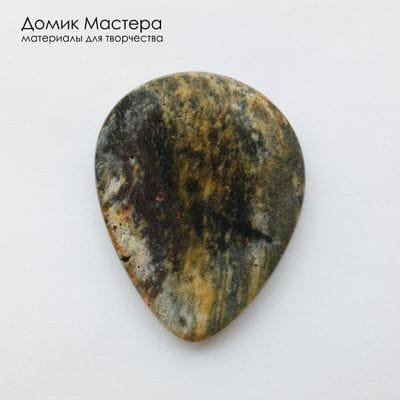 K-K-002416 - уткинит (черный авантюрин), кабошон, натуральный камень, 53х43х5мм, Россия