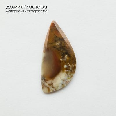K-K-002427 - агат моховой, кабошон, натуральный камень, 37х18х3мм, Россия