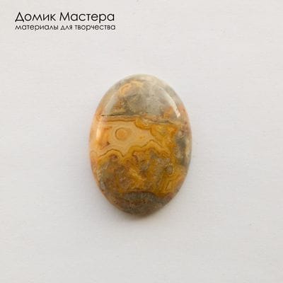K-K-002447 - агат кружевной, кабошон, натуральный камень, Мексика, 30х22х5 мм